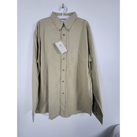 River Trader Mens XL Truffle Long Sleeve Button-Down Shirt 100% Cotton - Picture 1 of 8